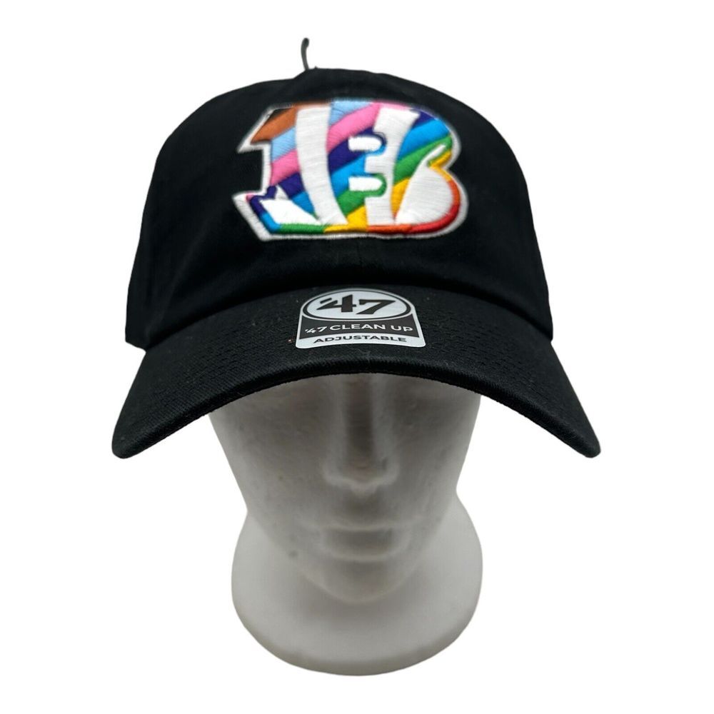 NWT 47 Brand Cincinnati Bengals‎ Pride Black Clean Up Adjustable Hat Cap